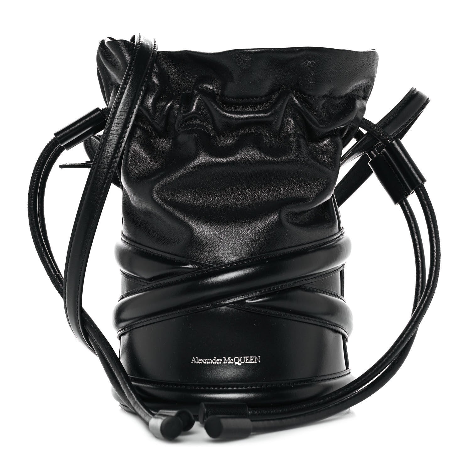 Alexander McQueen Calfskin The Soft Curve Drawstring Bag Black 1 of 7