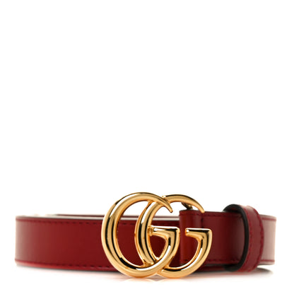 Gucci Plutone Calfskin Double G 20mm Belt 90 36 New Cherry Red 1 of 4