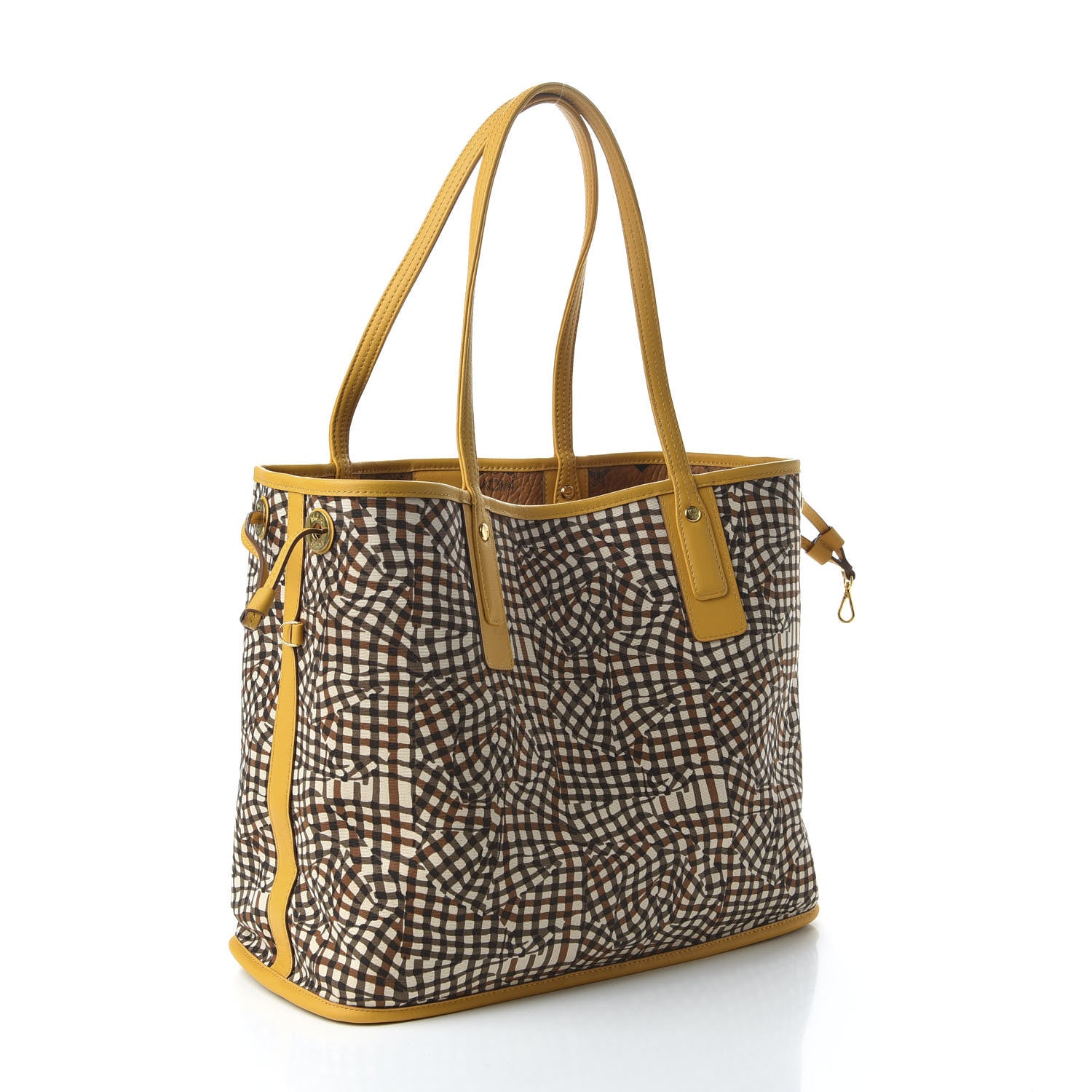 MCM Visetos Medium Liz Reversible Shopper Tote Cognac Yellow 11 of 16