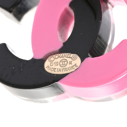 Chanel Resin Pearl CC Earrings Black Pink 4 of 5