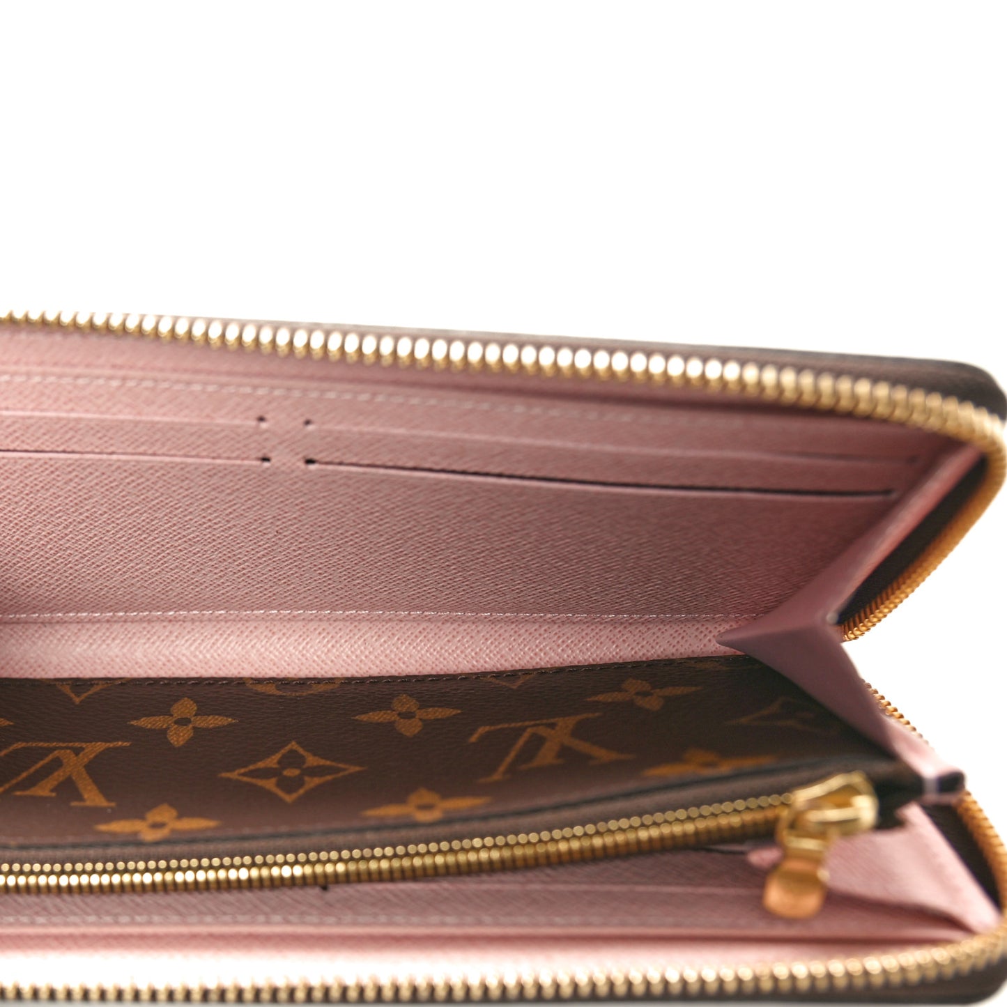 Monogram Clemence Wallet Rose Ballerine