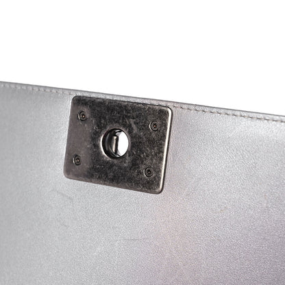 Chanel Metallic Lambskin Quilted Medium Boy Flap Silver 10 of 11
