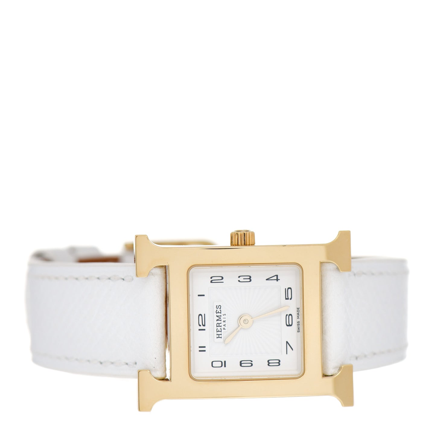 Stainless Steel Epsom 21mm Heure H Hour Quartz Watch Blanc