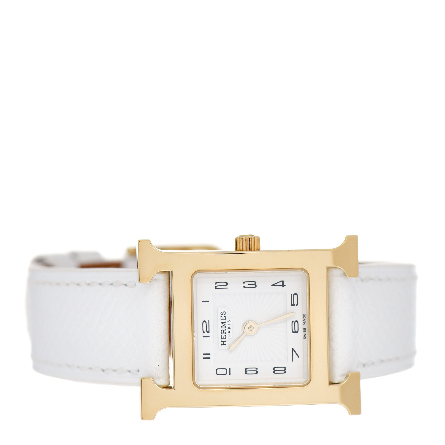 Hermes Stainless Steel Epsom 21mm Heure H Hour Quartz Watch Blanc 2 of 5
