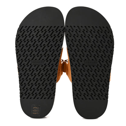 Hermes Suede Goatskin Womens Chypre Sandals 35.5 Naturel 5 of 9