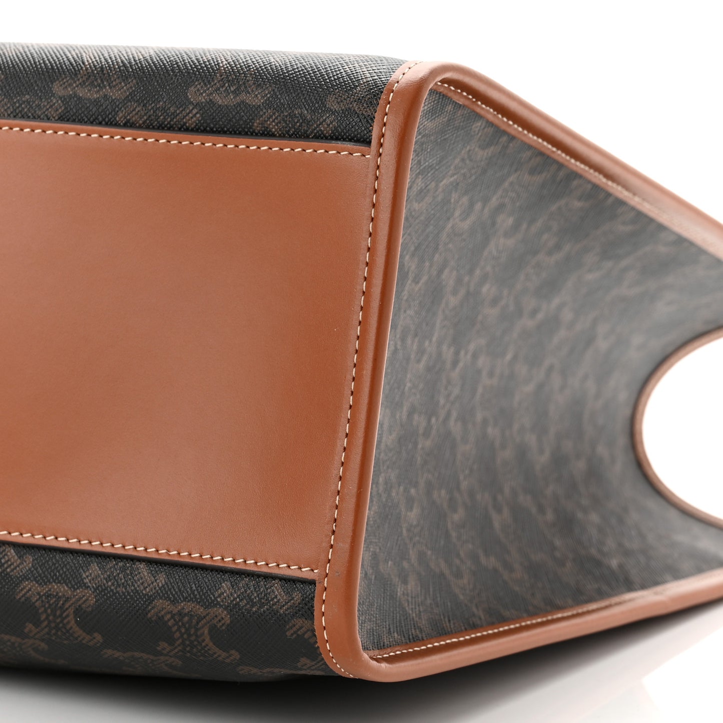 Triomphe Canvas Calfskin Horizontal Cabas Tan