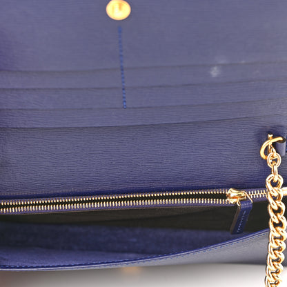 Gucci Shangai Calfskin Polka Dot Horsebit 1955 Wallet On Chain Blue Orange Sailor Blue 5 of 10
