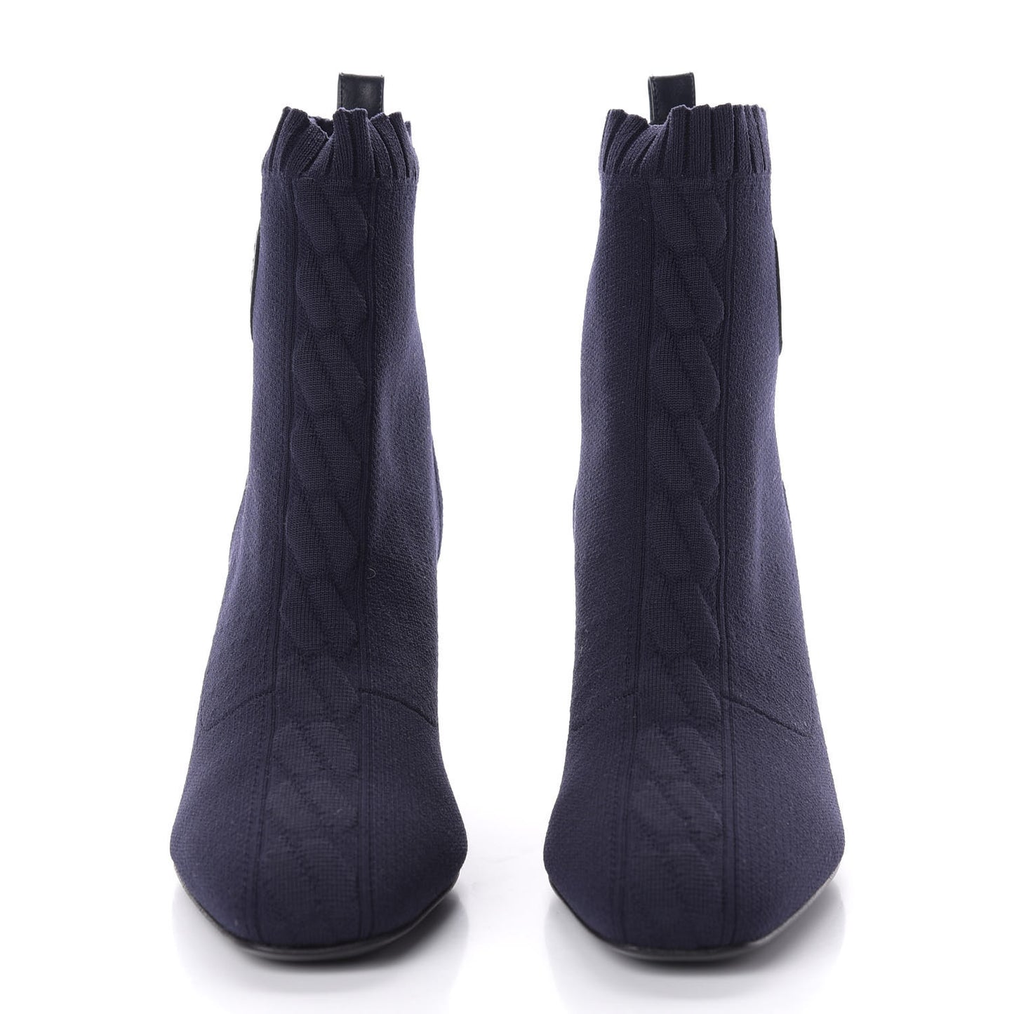 Knit Calfskin Volver 60 Ankle Boots 38 Bleu Diplomatique