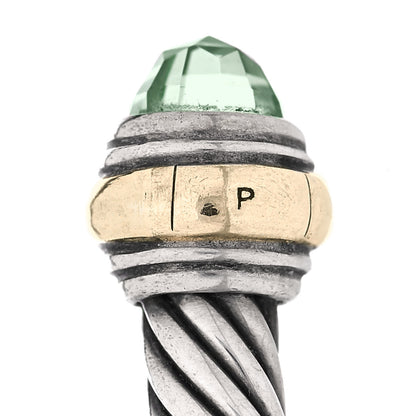 David Yurman Sterling Silver 14K Yellow Gold Prasiolite 5mm Cable Classics Bracelet 5 of 5