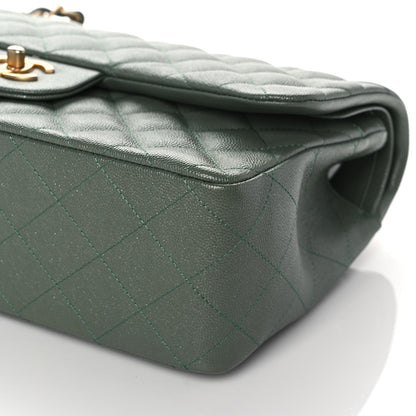 Chanel Iridescent Caviar Quilted Jumbo Double Flap Green 9 of 10