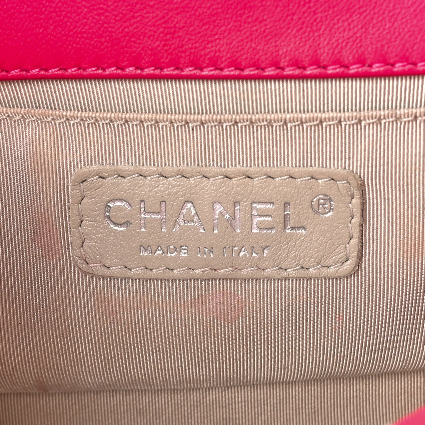 Lambskin Quilted Small Boy Flap Dark Pink