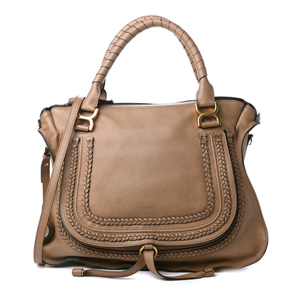 Chloe Calfskin Braided Large Marcie Satchel Nut 1 of 4
