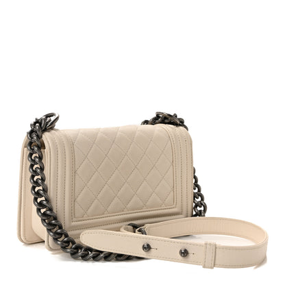 Chanel Caviar Quilted Small Boy Flap White 3 of 9