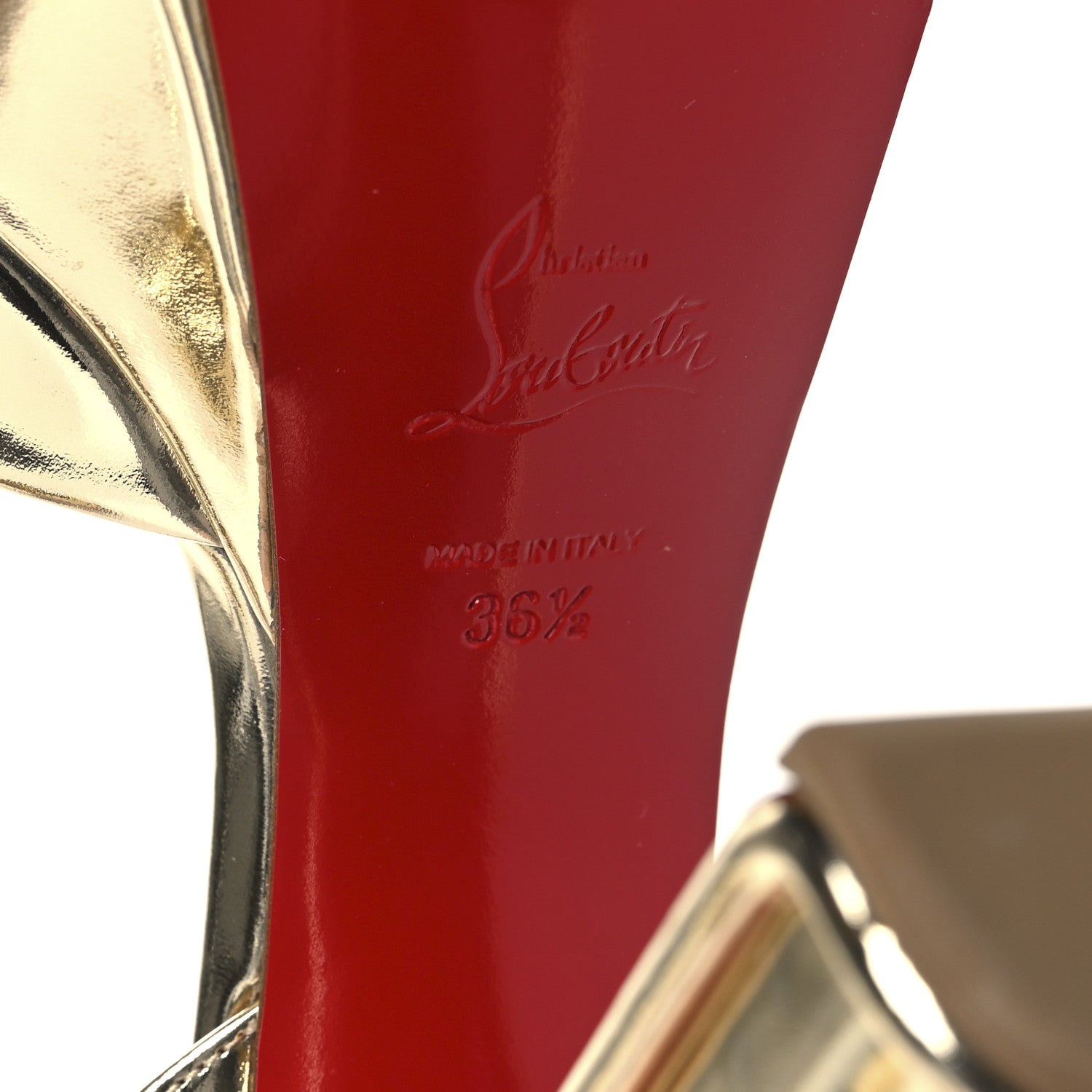 Christian Louboutin Metallic Patent Amali Alta 130 Platform Sandals 36.5 Gold 7 of 8