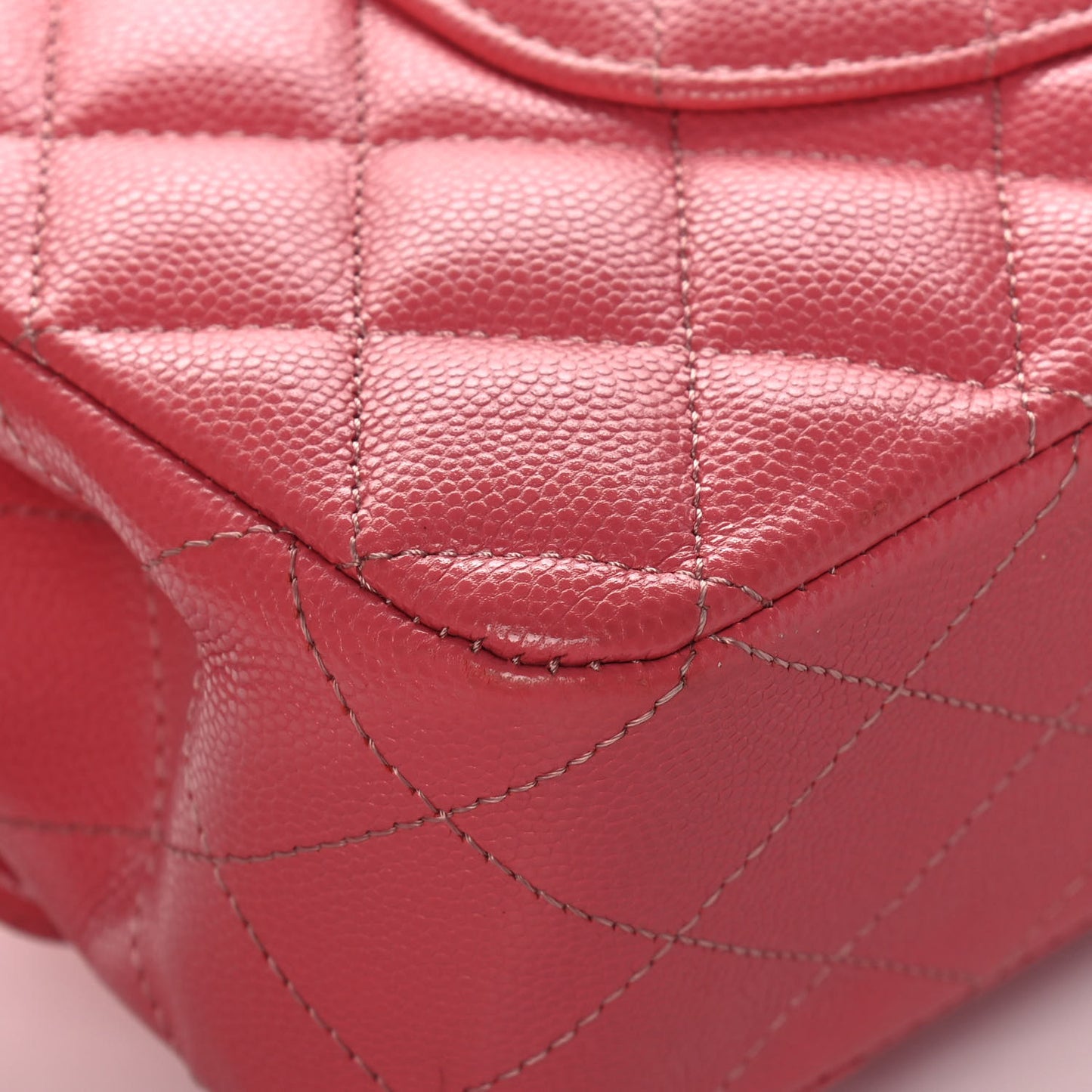 Caviar Quilted Medium Double Flap Pink