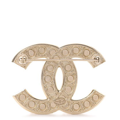 Chanel Pearl Crystal CC Brooch Gold 3 of 5