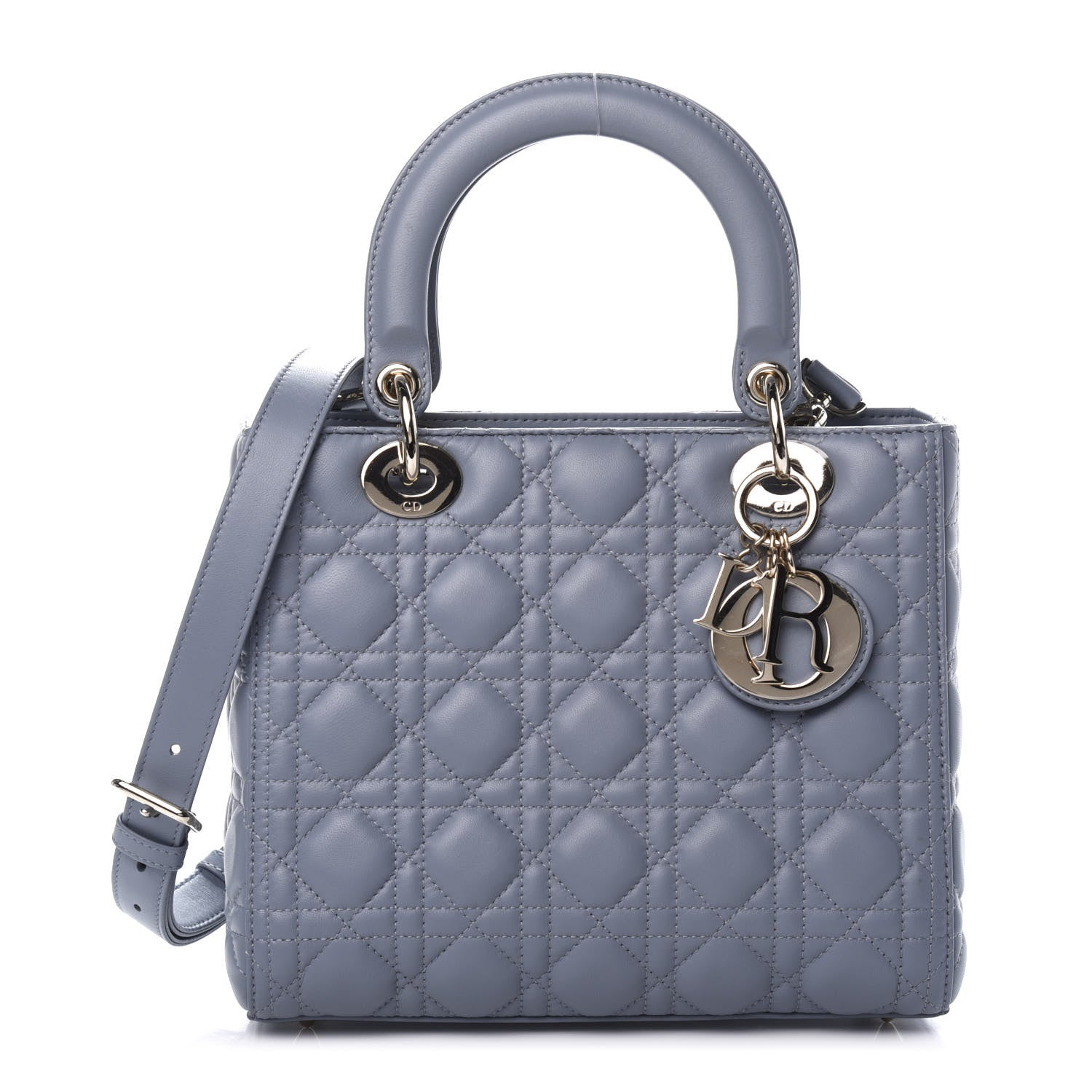 Christian Dior Lambskin Cannage Medium Lady Dior Blue 1 of 12
