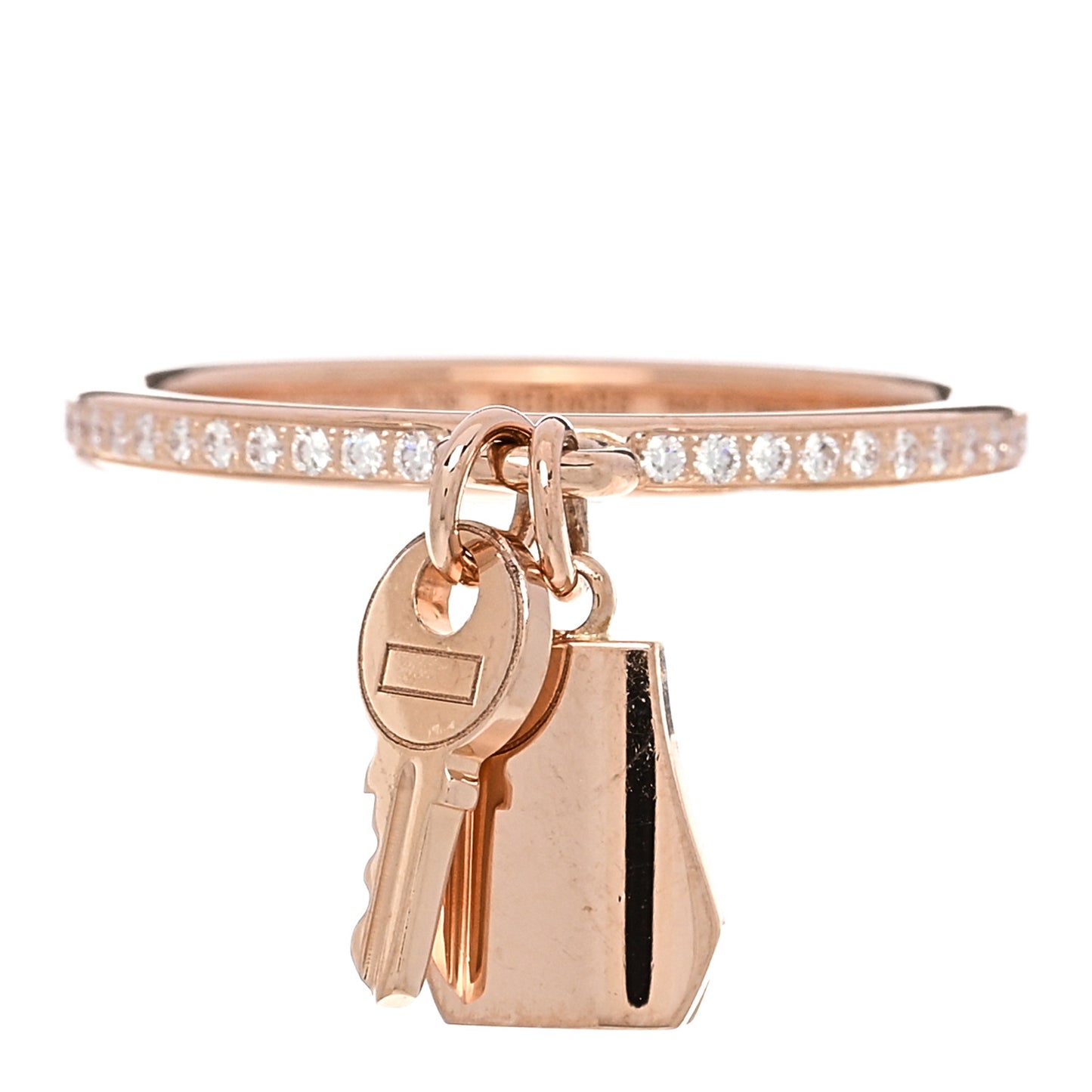 18K Rose Gold Diamond Kelly Clochette Ring 52 6