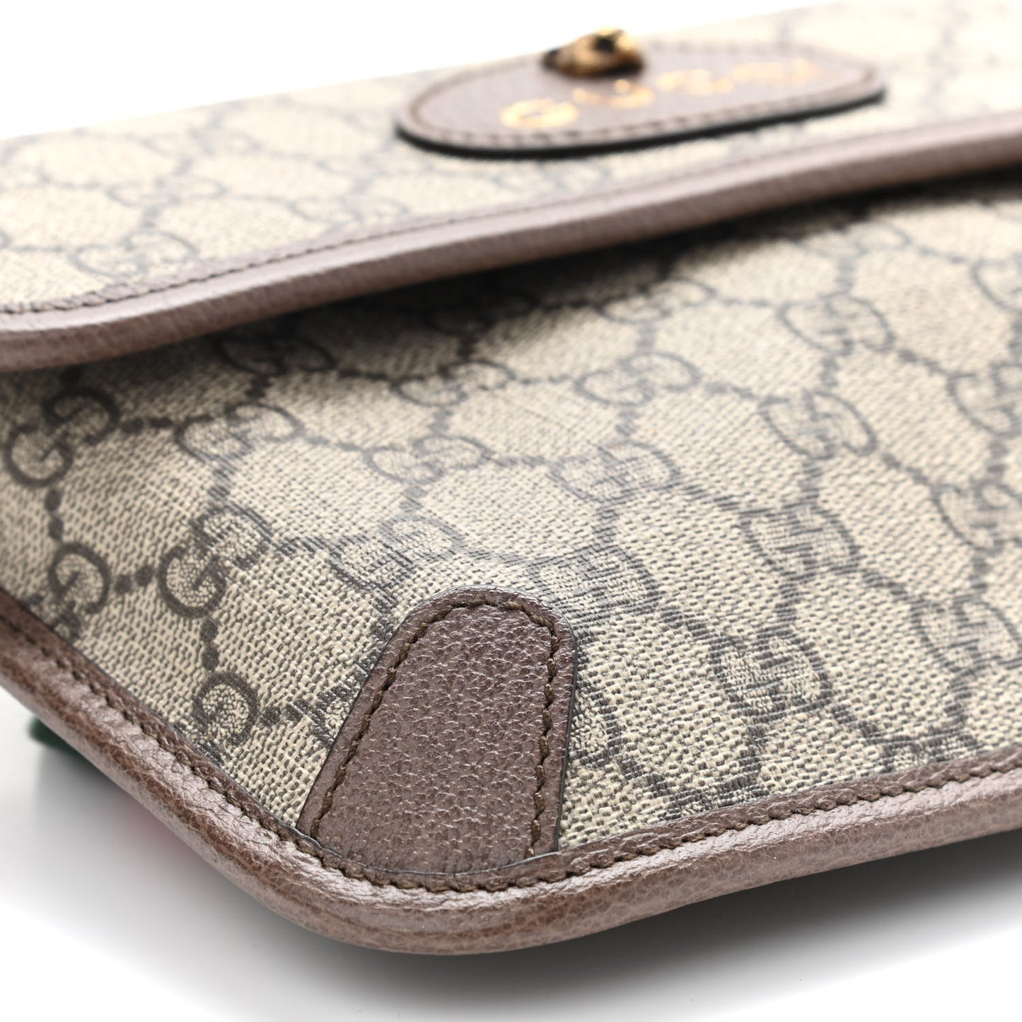 GG Supreme Monogram Neo Vintage Web Belt Bag Brown