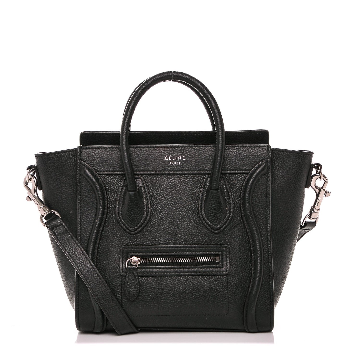 Drummed Calfskin Nano Luggage Black