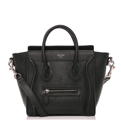 Celine Drummed Calfskin Nano Luggage Black 1 of 8