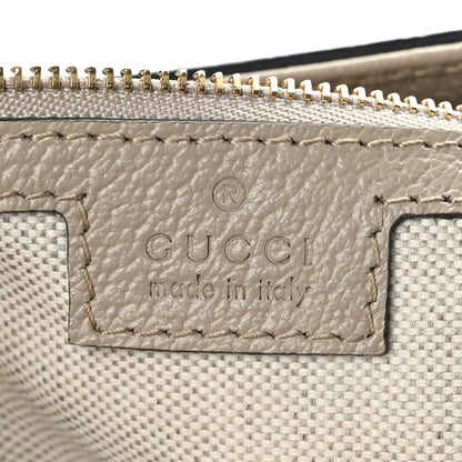 Gucci GG Supreme Monogram Textured Dollar Calfskin Web Medium Ophidia Shopping Tote Beige Mystic White Oatmeal 6 of 10
