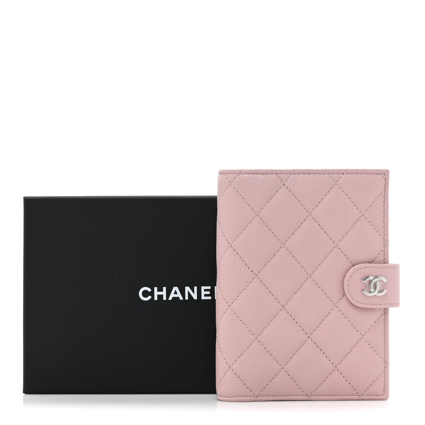Caviar Quilted Passport Holder Pink