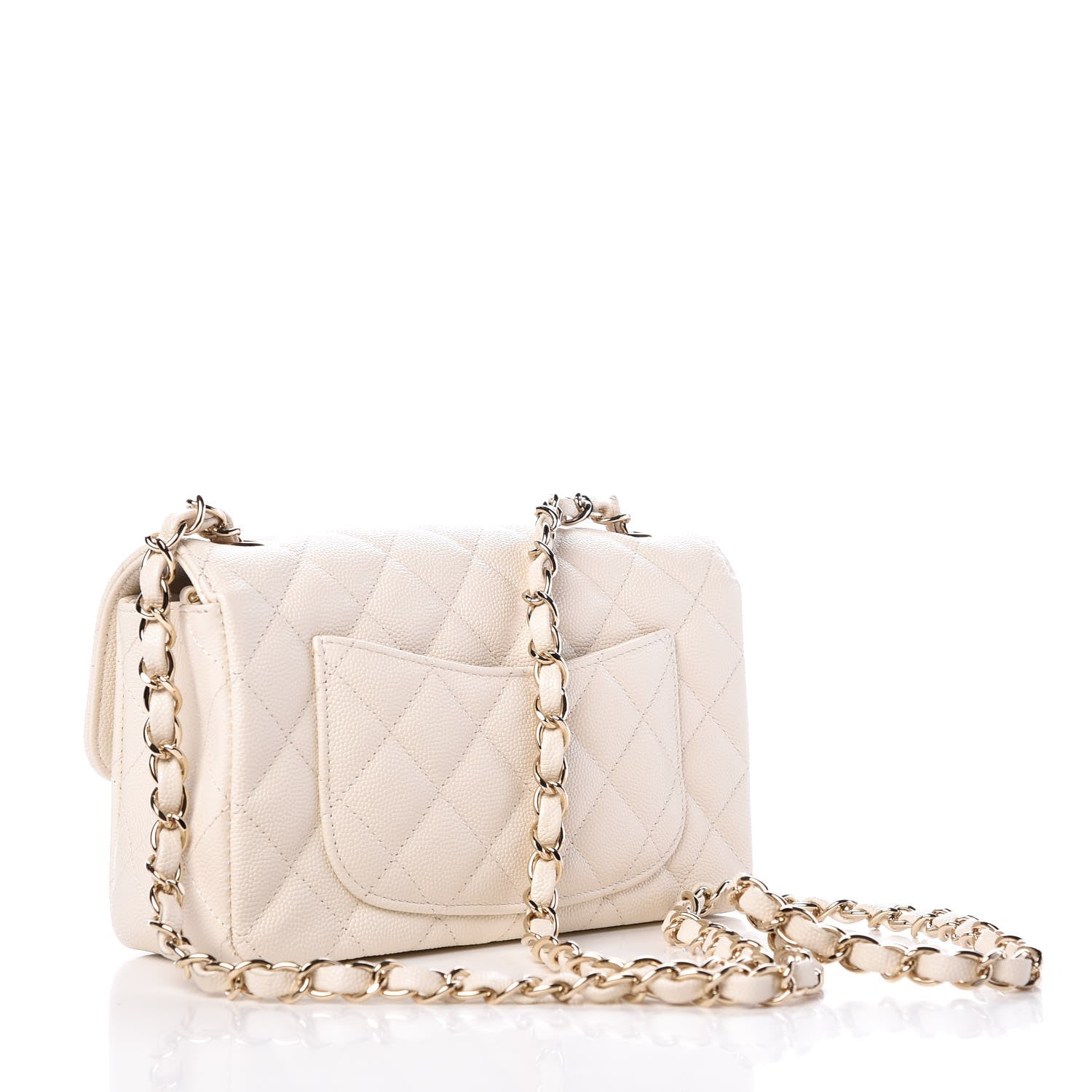 Chanel Caviar Quilted Mini Rectangular Flap White 3 of 8