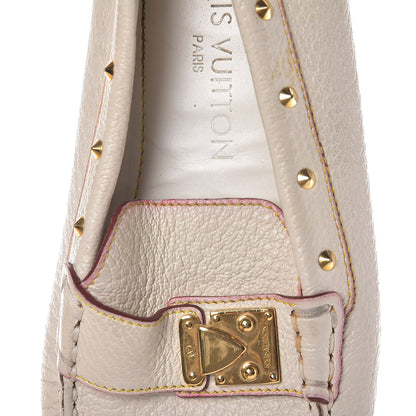 Louis Vuitton Goatskin Studded Suhali Loafers 35.5 Off White 13 of 17