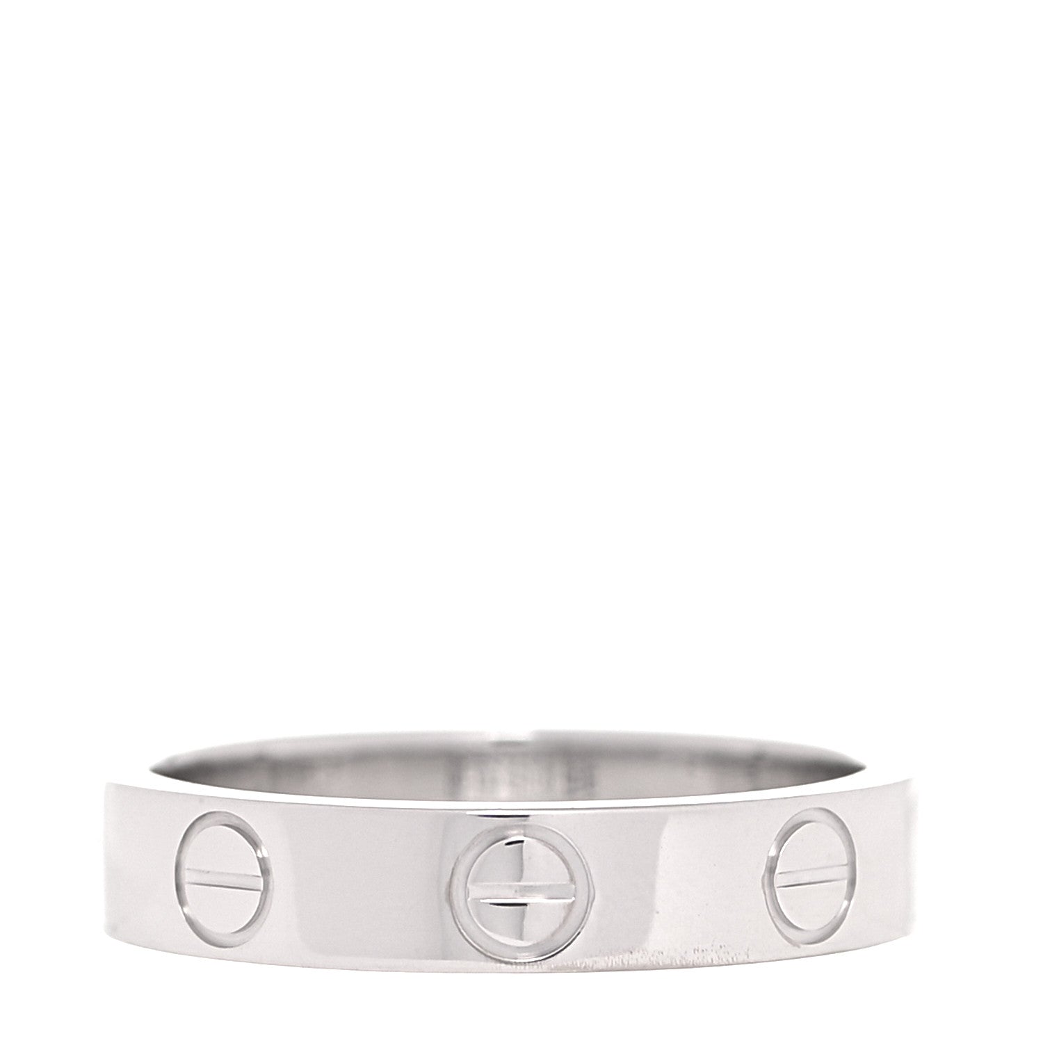 Cartier 18K White Gold 3.5mm LOVE Wedding Band Ring 48 4.5 5 of 8