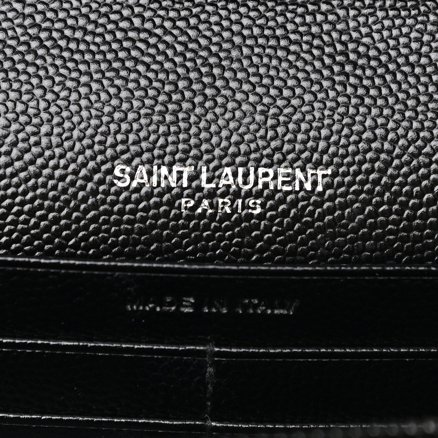Grain De Poudre Matelasse Chevron Monogram Chain Wallet Black