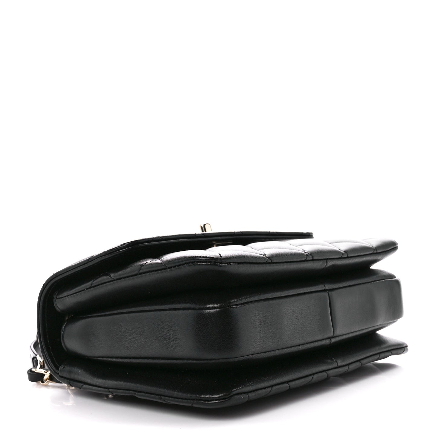 Lambskin Quilted Mini Trendy CC Dual Handle Flap Bag Black