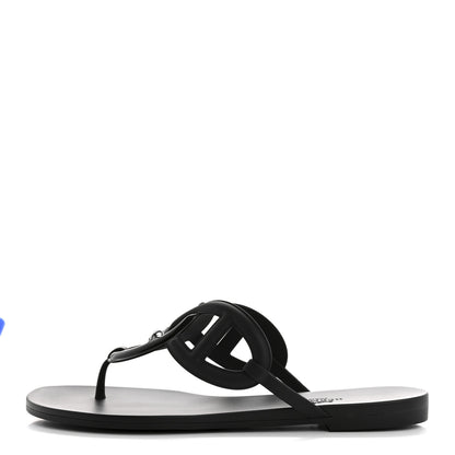 Hermes Rubber Womens Egerie Sandals 41 Black 1 of 9
