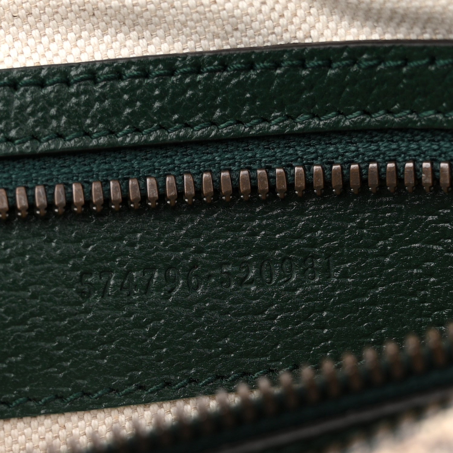 Gucci Monogram GG Mignon Textured Dollar Calfskin GG Supreme Monogram Quilted Mini GG Belt Bag Green Beige Ebony 7 of 10