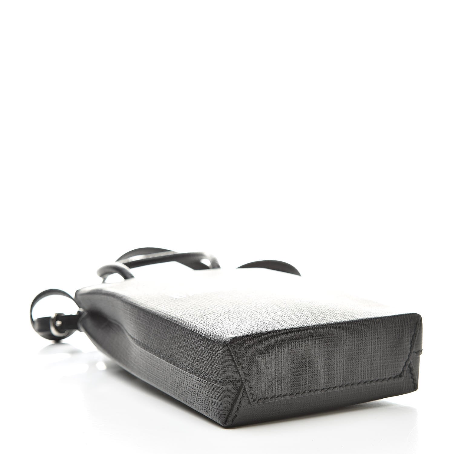 Balenciaga Squared Calfskin Logo Shopping Phone Holder Bag Black 4 of 10