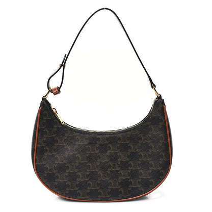 Celine Triomphe Canvas Calfskin Ava Shoulder Bag Tan 1 of 11