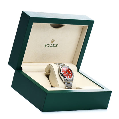 Rolex Stainless Steel 36mm Oyster Perpetual Watch Coral Red 126000 5 of 5