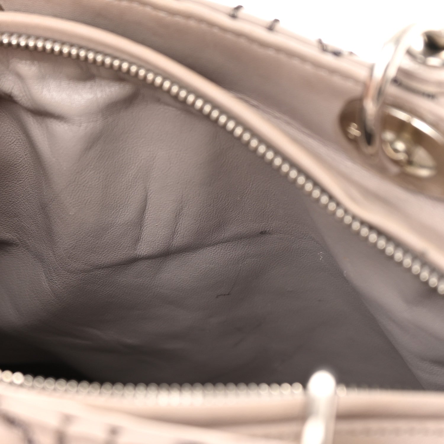 Christian Dior Lambskin Metallic Stitched Cannage Medium Lady Dior Grey Silver 11 of 20