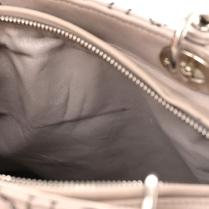 Christian Dior Lambskin Metallic Stitched Cannage Medium Lady Dior Grey Silver 11 of 20
