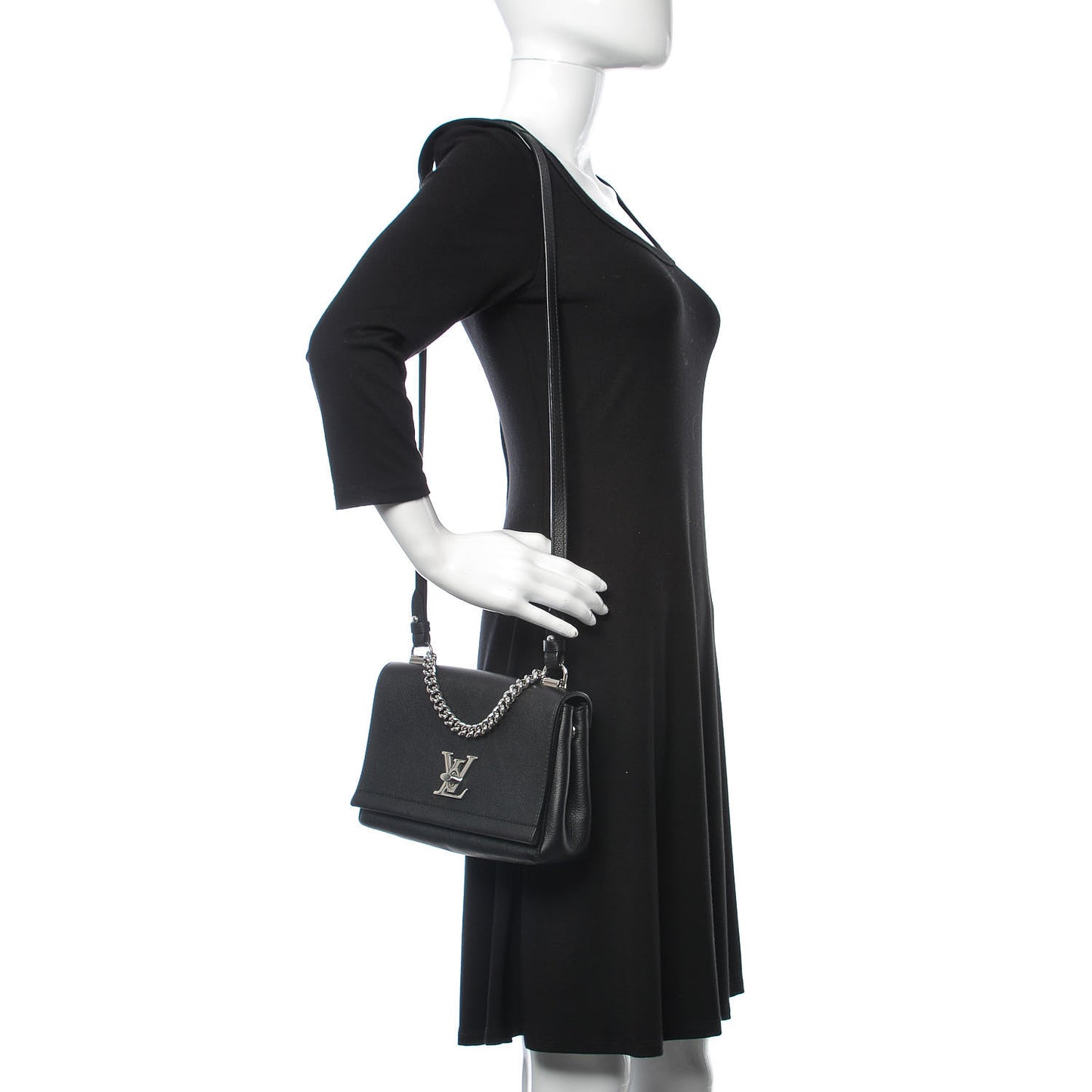 Calfskin Lockme II Chain Bag BB Black