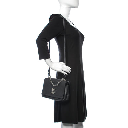 Louis Vuitton Calfskin Lockme II Chain Bag BB Black 2 of 14