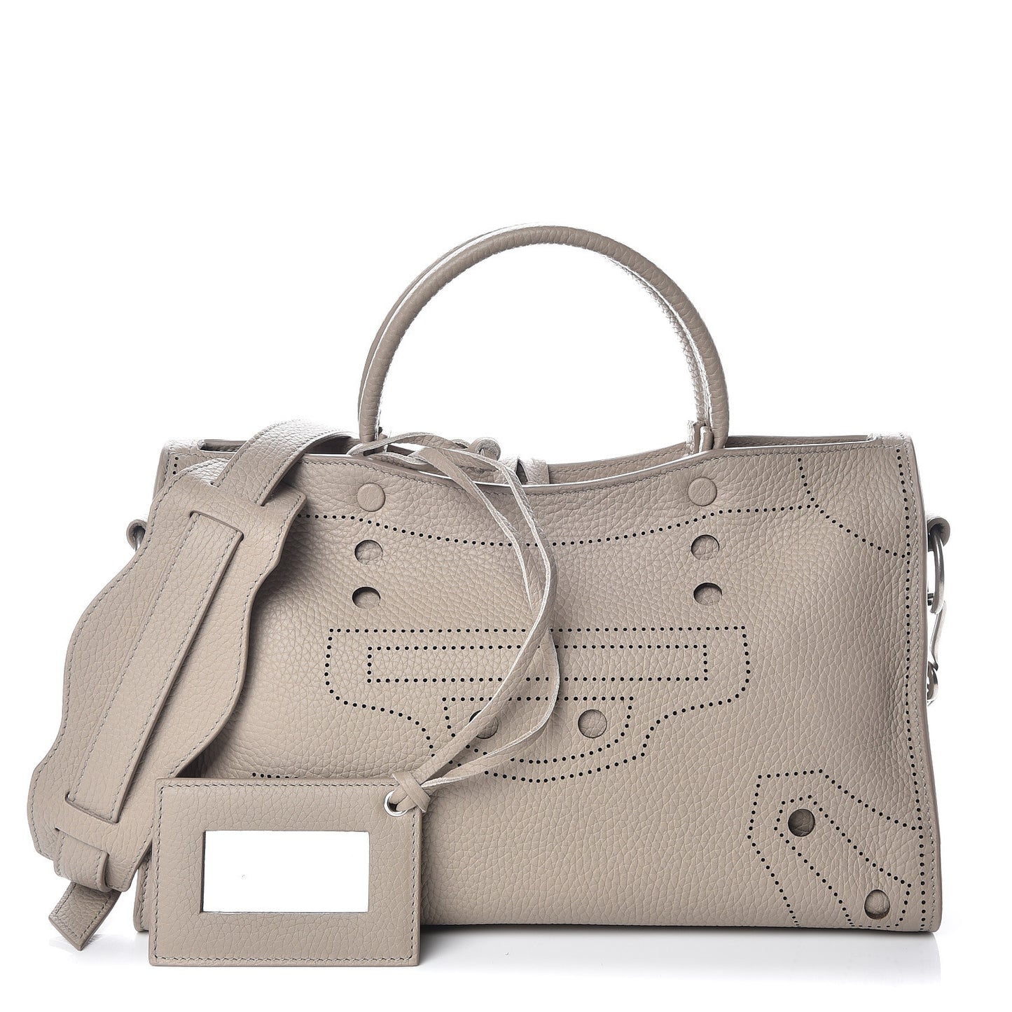 Veau Grana Perforated Blackout Hardware S City Gris Cendre