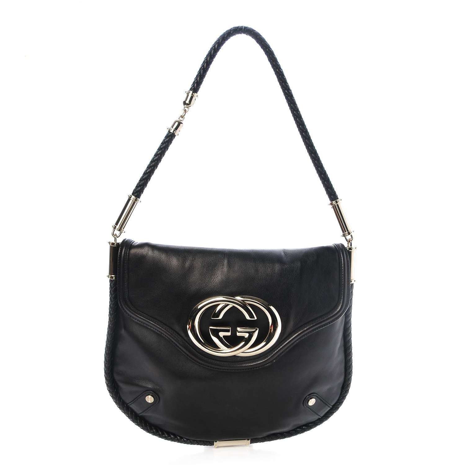 Gucci Calfskin Medium Britt Tassel Shoulder Bag Black 1 of 7