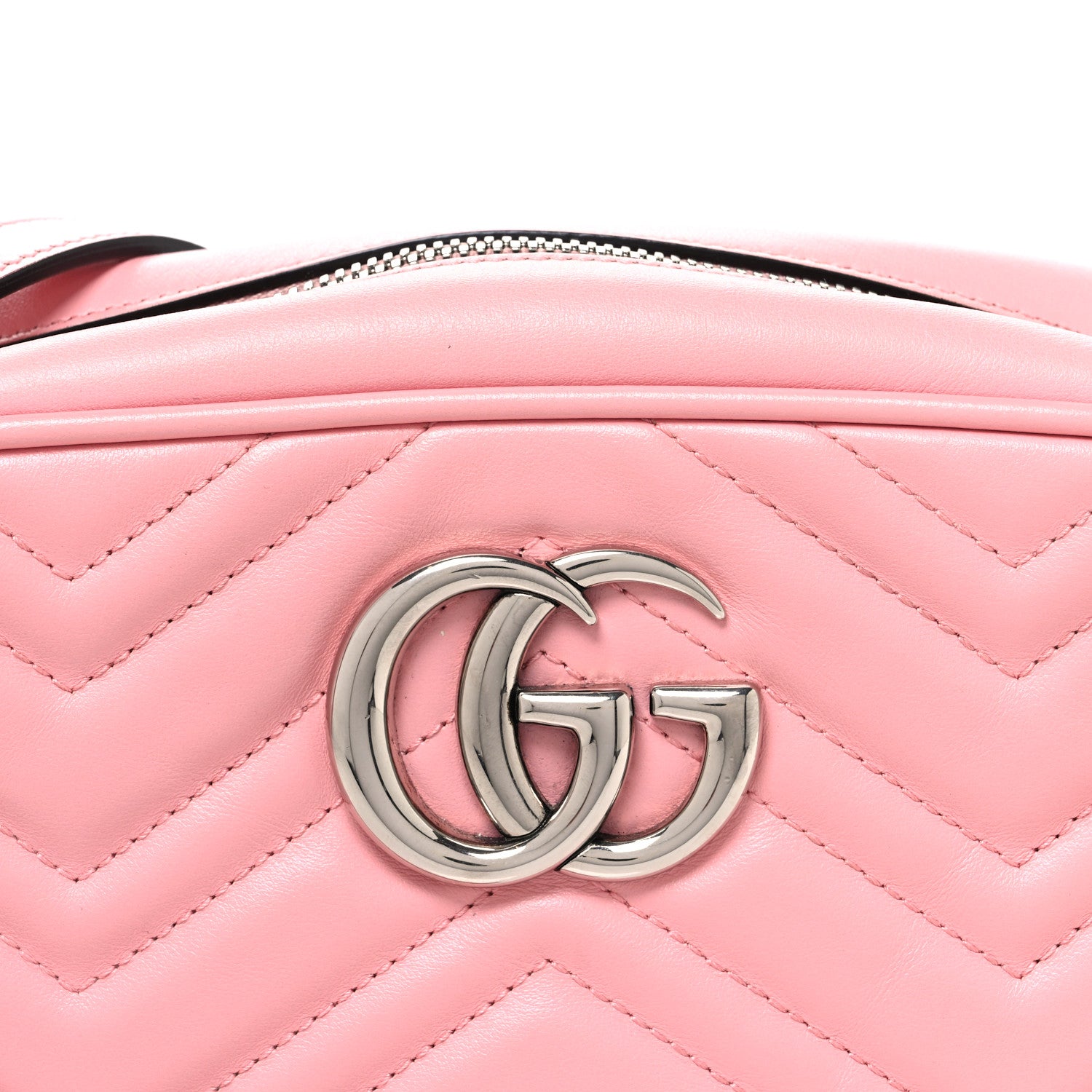 Gucci Calfskin Matelasse Small GG Marmont Camera Bag  Wild Rose 8 of 10