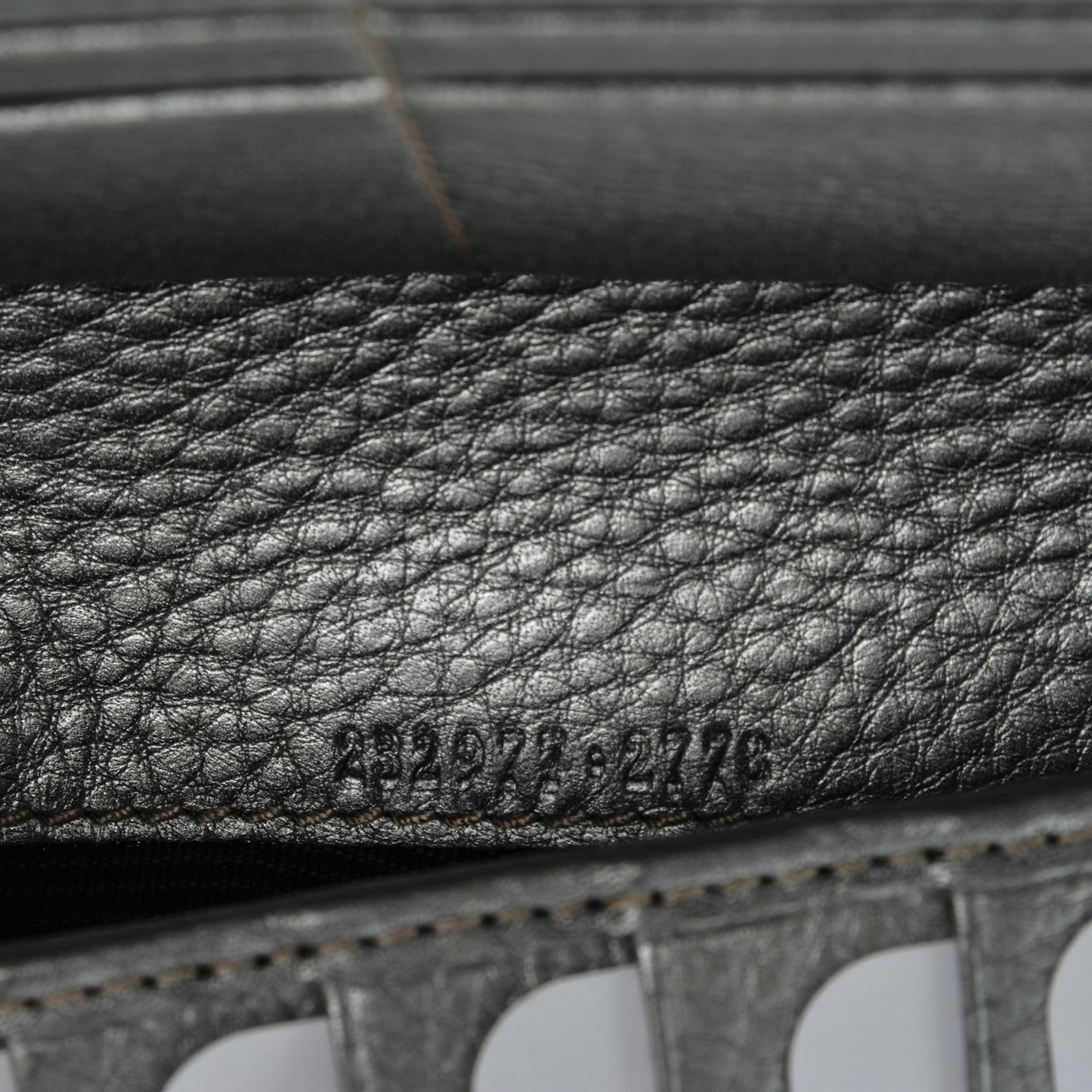 Metallic Python Bamboo Zip Around Large Wallet Silver
