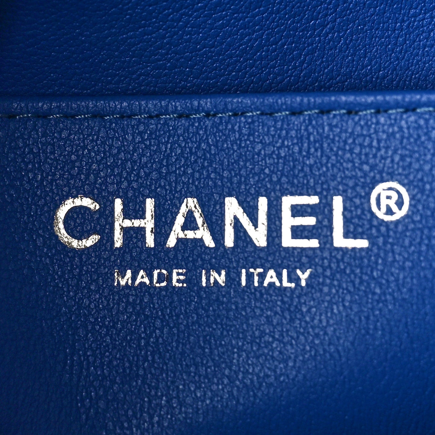 Lambskin Quilted Mini Rectangular Flap Blue