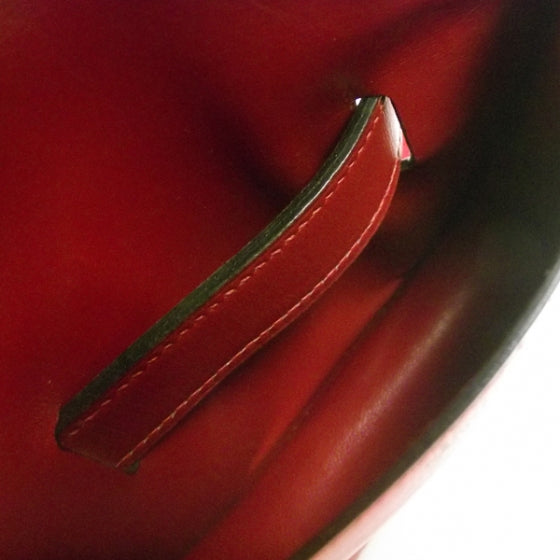 Box Leather Pochette Green Belt Bag Red