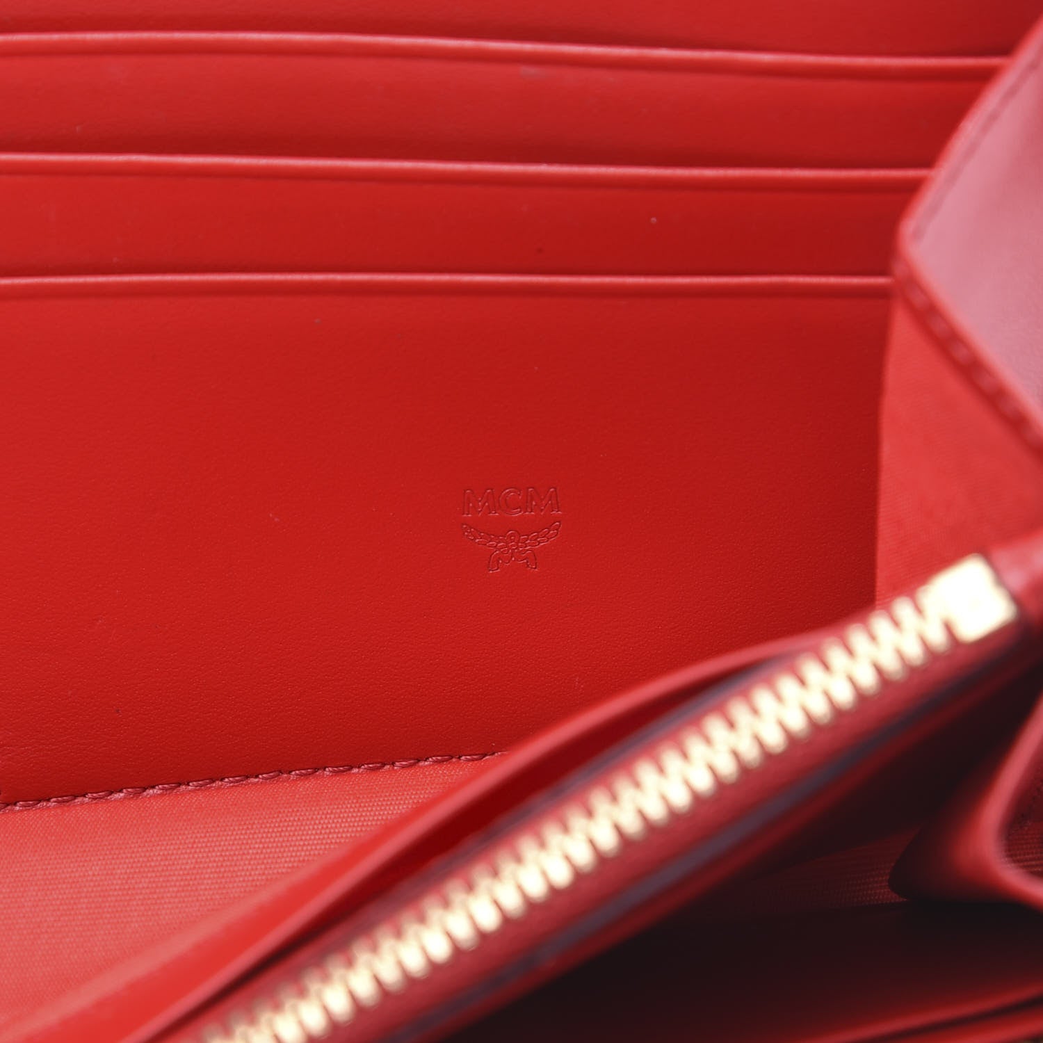 MCM Calfskin Fontanellas Park Avenue Milla Zip Around Wallet Ruby Red 6 of 10
