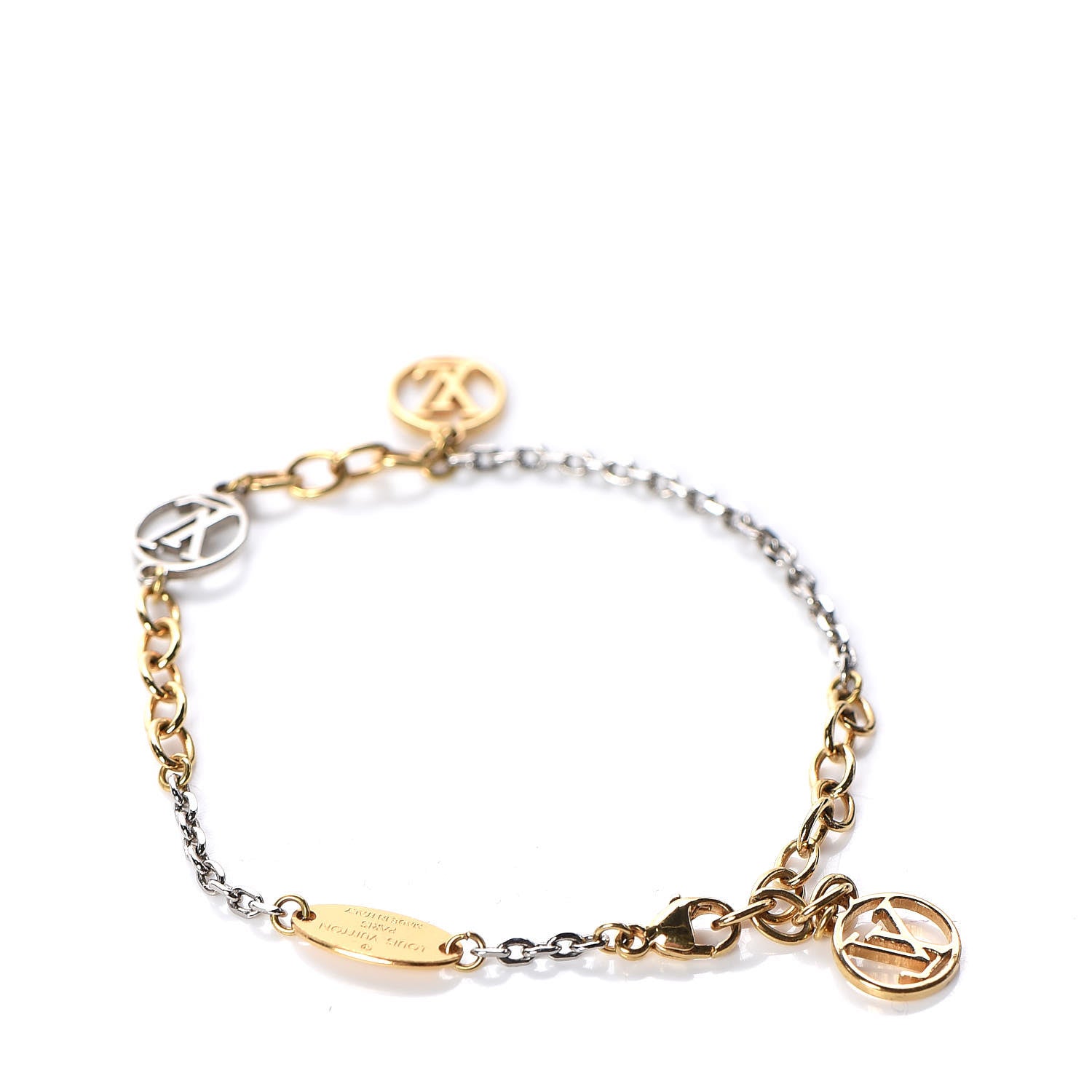 Louis Vuitton Logomania Bracelet Silver Gold 3 of 4