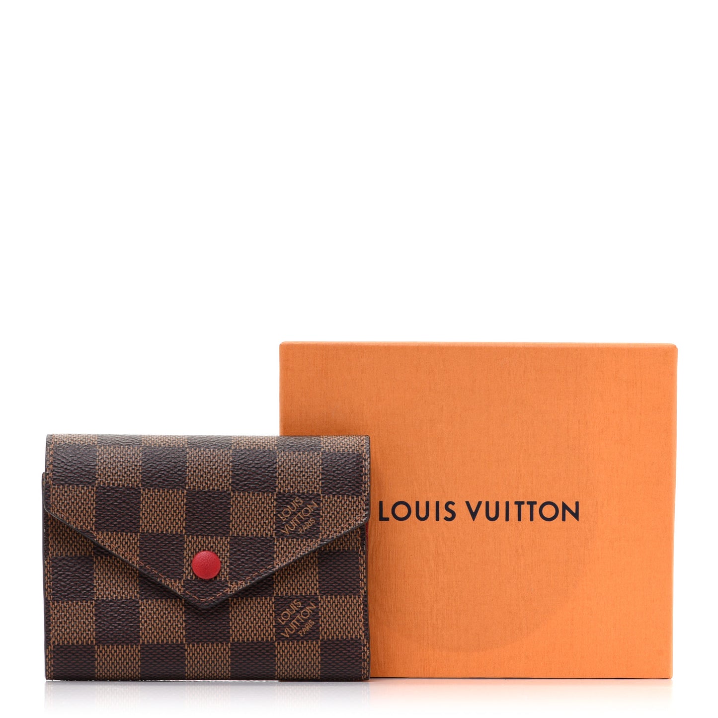 Damier Ebene Victorine Wallet Cherry